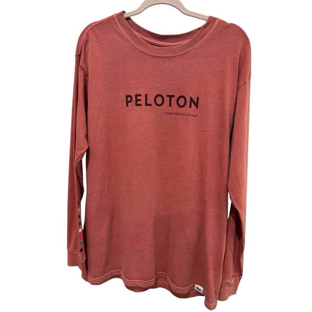 Peloton Oversized Crewneck Long Sleeve Shirt NWT Large Cotton‎ Made USA